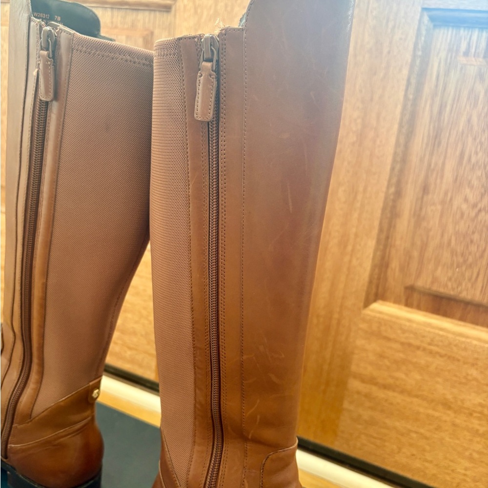 Cole Haan Brown Knee-High Leather Riding Boots - Picture 7 of 8